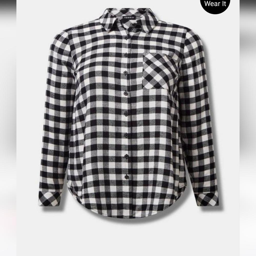 🆕️🖤 TORRID'S "LIZZIE" BRUSHED RAYON BUTTON DOWN LONG SLEEVE TOP 🖤